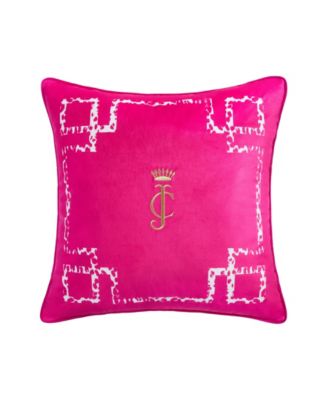 Lattice Embroidered Velvet Decorative Pillow, 20" x 20"