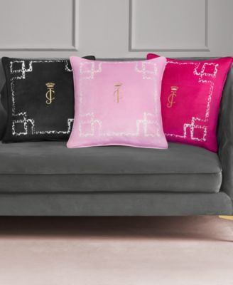 Lattice Embroidered Velvet Decorative Pillow, 20" x 20"