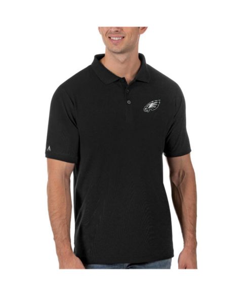 Мужское поло Antigua Black Philadelphia Eagles Legacy Pique Polo Shirt