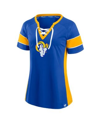 Women's Royal Los Angeles Rams Athena Lace-Up Top