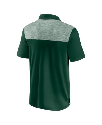 Men's Hunter Green Milwaukee Bucks Iconic Brushed Blocked Polo Shirt