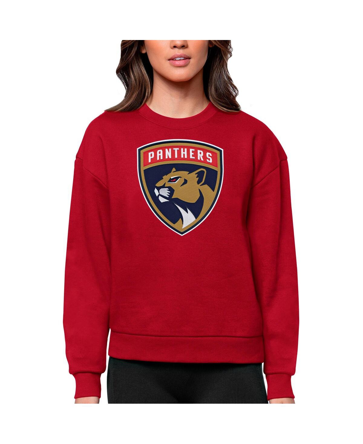 Women's Red Florida Panthers Primary Logo Team Logo Victory Crewneck Pullover Sweatshirt - Red