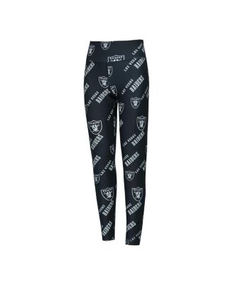 Women's Black Las Vegas Raiders Breakthrough Allover Print Knit Sleep Leggings