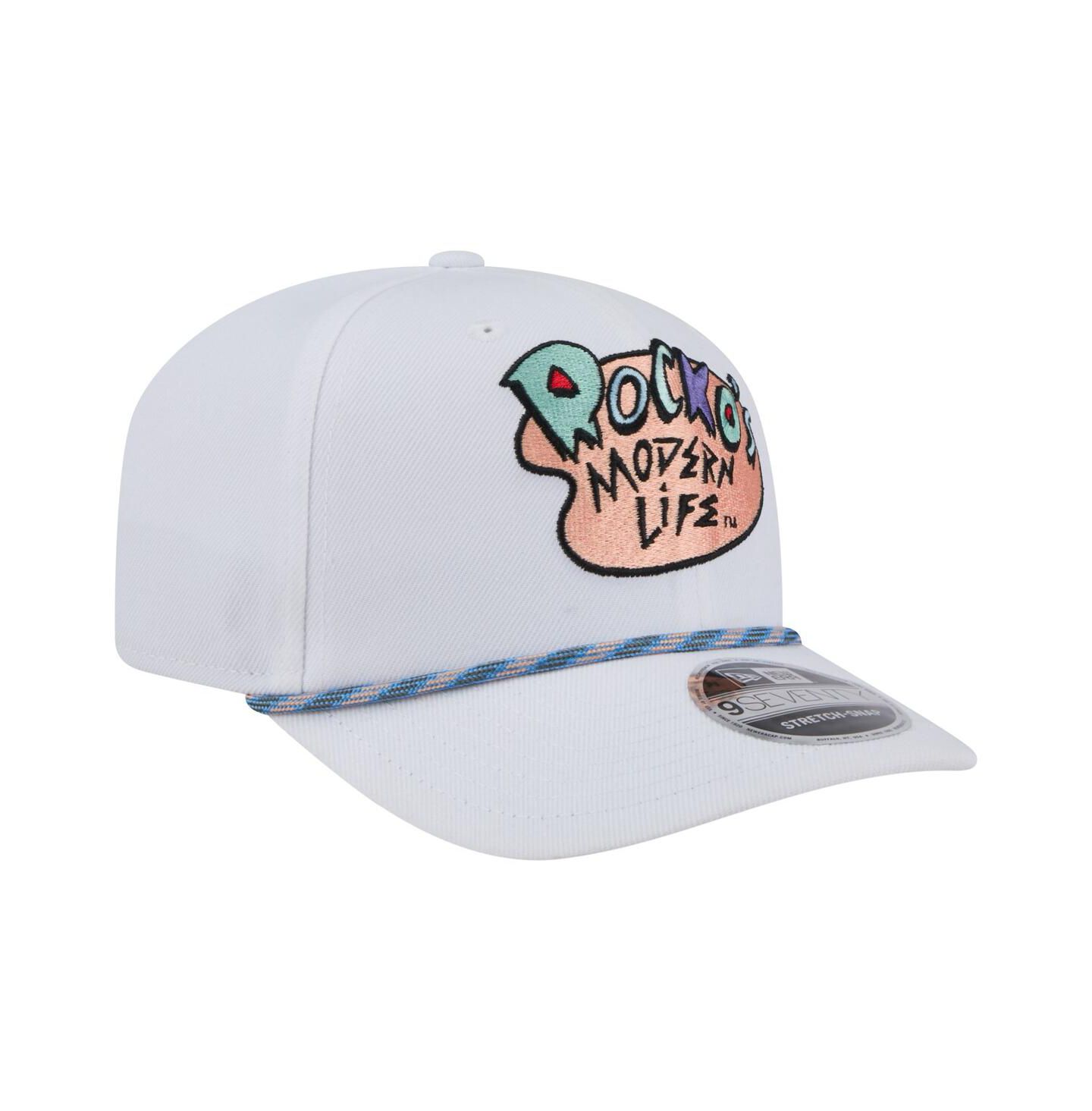 Мужская кепка New Era White Rocko's Modern Life Rope 9SEVENTY Stretch snap Adjustable Hat — фото 3