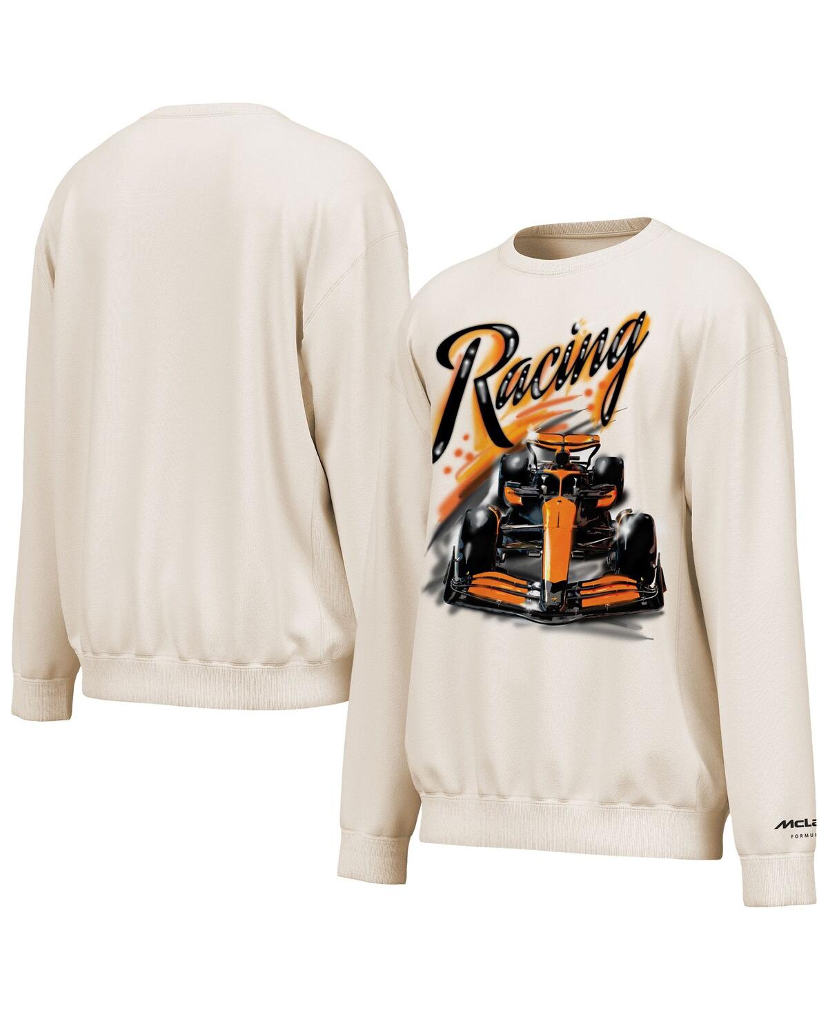 Men's Cream McLaren F1 Team Drive Fast Washed Pullover Sweatshirt - Cream