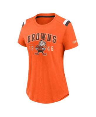 Women's&nbsp;Orange Cleveland Browns Historic Slub Fashion T-Shirt