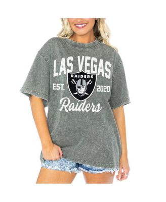 Gameday Couture - Women's Gray Las Vegas Raiders Tackle Titan Boyfriend Washed T-Shirt