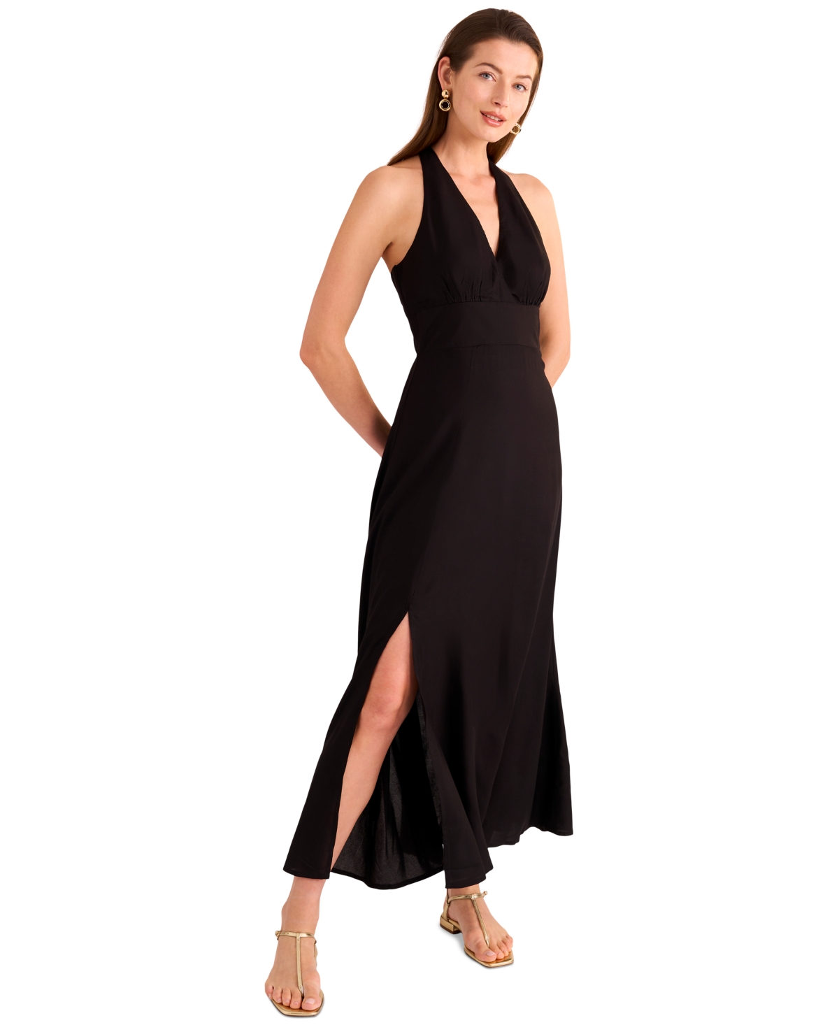 Vince Camuto Beaded Halter Maxi Dress