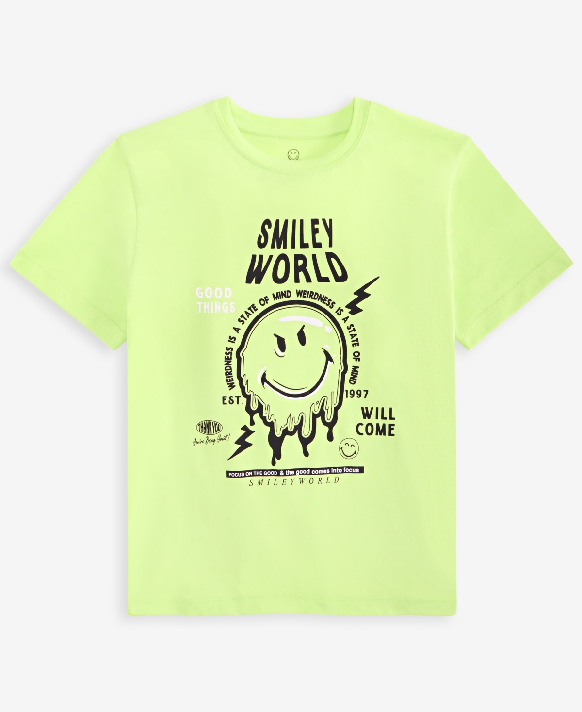 Grayson Threads, The Label Big Boys Smiley World Graphic Short-sleeve T-shirt In Green