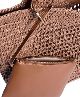 Marcie Open Weave Raffia Tote