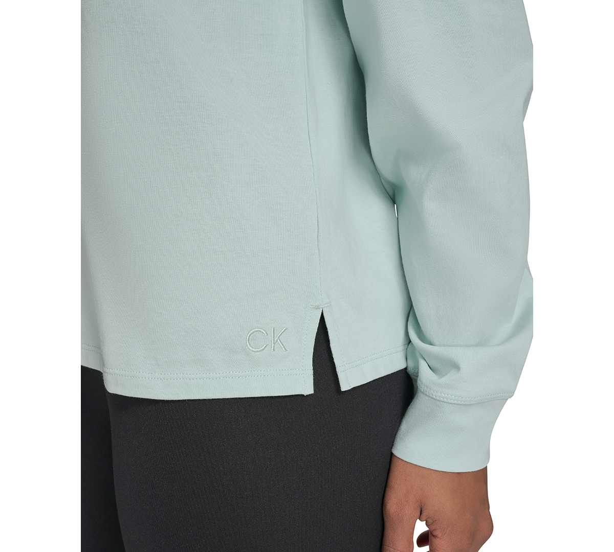 Calvin Klein Performance Women's Long-sleeve Crewneck T-shirt In Blue