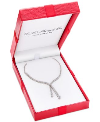 Diamond Lariat Necklace (2 ct. t.w.) in 14k White Gold, 16-3/4" + 2" extender, Exclusively at Macy's