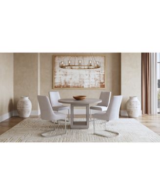 Tivie 5-Pc. Dining Set (Round Table & 4 Metal Dining Chairs)