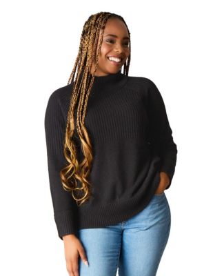 Women's Itch-Free Merino Wool Mock Neck Sweater with Lining