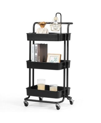 3-Tier Rolling Utility Storage Cart with Casters