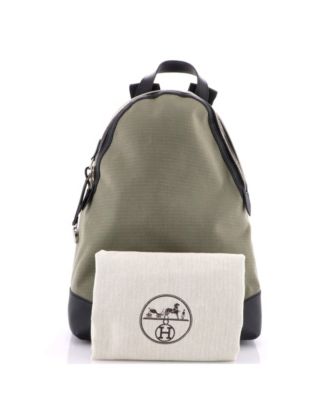 Pre-Owned Hermes Allback Backpack Bivouac Toile with Leather