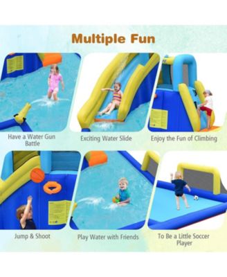 6-in-1 Inflatable Water Slides with Blower for Kids