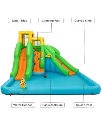 Inflatable Water Park Bounce House with Climbing Wall without Blower