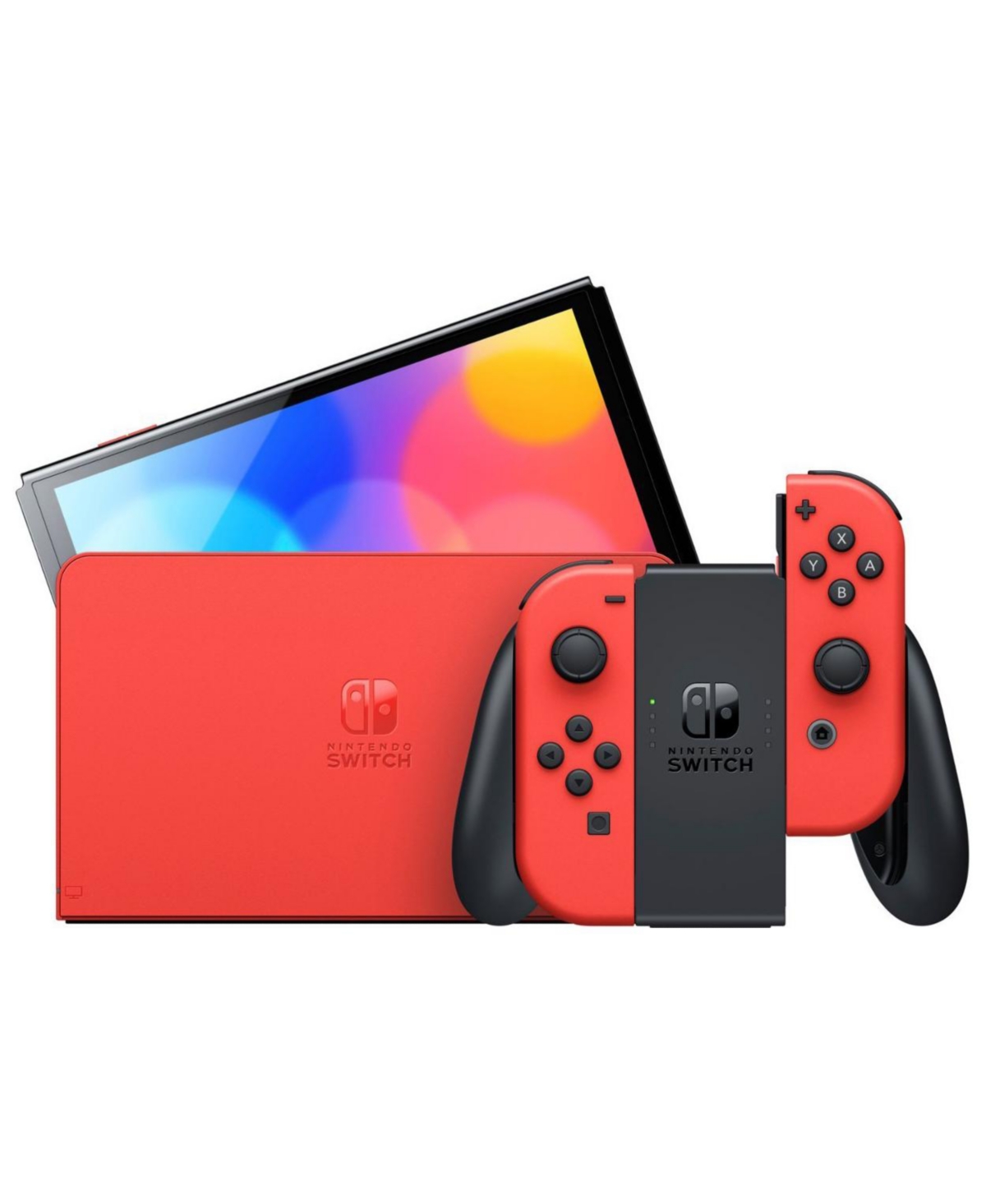 Nintendo Switch Oled Mario Red Edition with MightySkins Console and Controller Skin Voucher