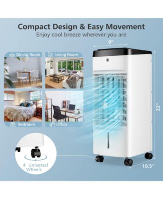 3-in-1 Air Cooler, Quiet Fan w/ Remote, 70° Oscillation, Timer, 3 Speeds, 2 Ice Boxes – Portable for Home/Office