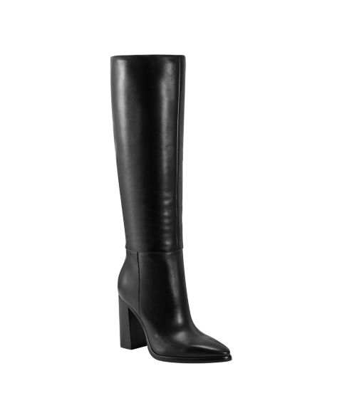 Женские ботинки Marc Fisher LTD Lannie Tall Block Heel Boots, Regular & Wide Calf, цвет: Чёрный кожаный
