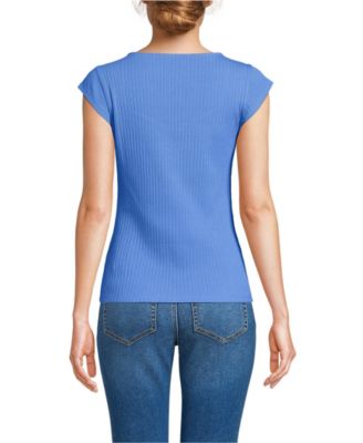 Women's Pointelle Cap Sleeve Top