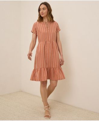 Women's Organic Cotton Canopy Linen Blend Notch Neck Dress