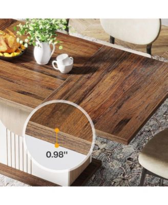 55" Rectangular Dining Table for 4 to 6 People, Dining Room & Living Room