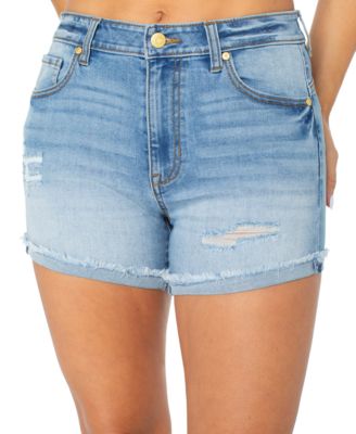 Juniors' 4" High-Rise Curvy Denim Shorts 