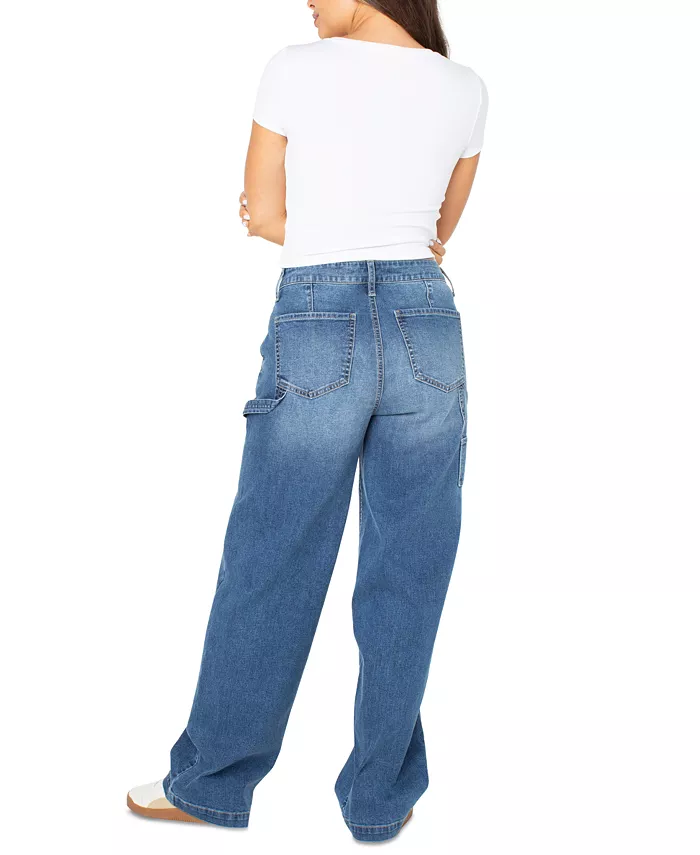 Juniors' Curvy Wide-Leg Carpenter Jeans - thumbnail 2