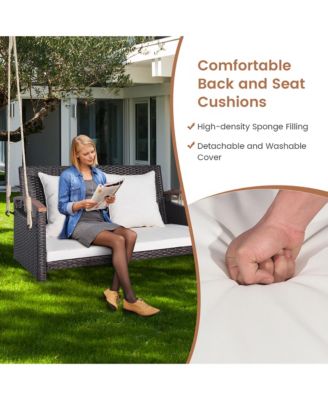 2-seater hanging swing porch swing PE wicker swing outdoor hanging swing garden poolside