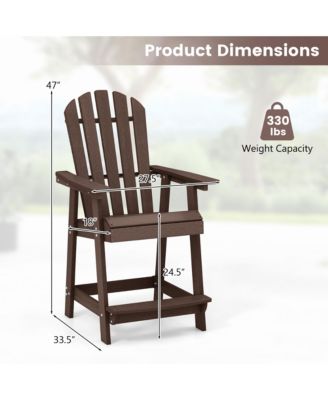 4PCS Bar Stool HDPE Chair w/ Armrest Footrest Home Indoor Outdoor Patio