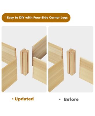 Raised Garden Bed 92.5x95x11in Wooden Garden Box Planter Container U-Shaped Bed