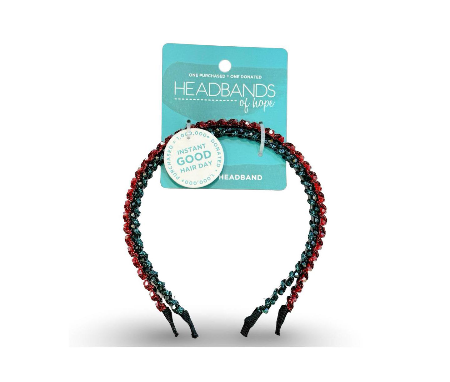 Женские аксессуары Headbands of Hope Thin Beaded Headband Set - Red + Green, цвет: Красный зелёный — фото 6