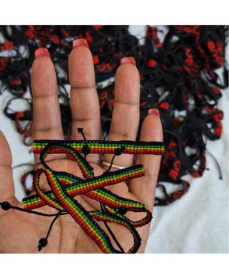Conservation Pride & Purpose Hand Beaded Bracelet, Rainbow of Maasai Glass Beads