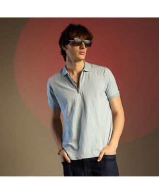 Men's Powder Blue Crevice-Lined T-Shirt