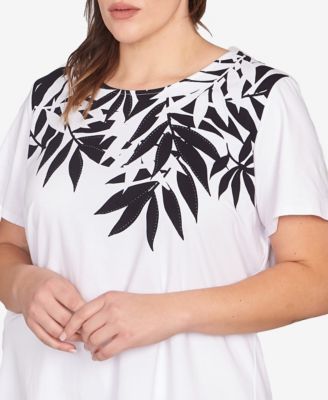 Plus Size Palm Print Top