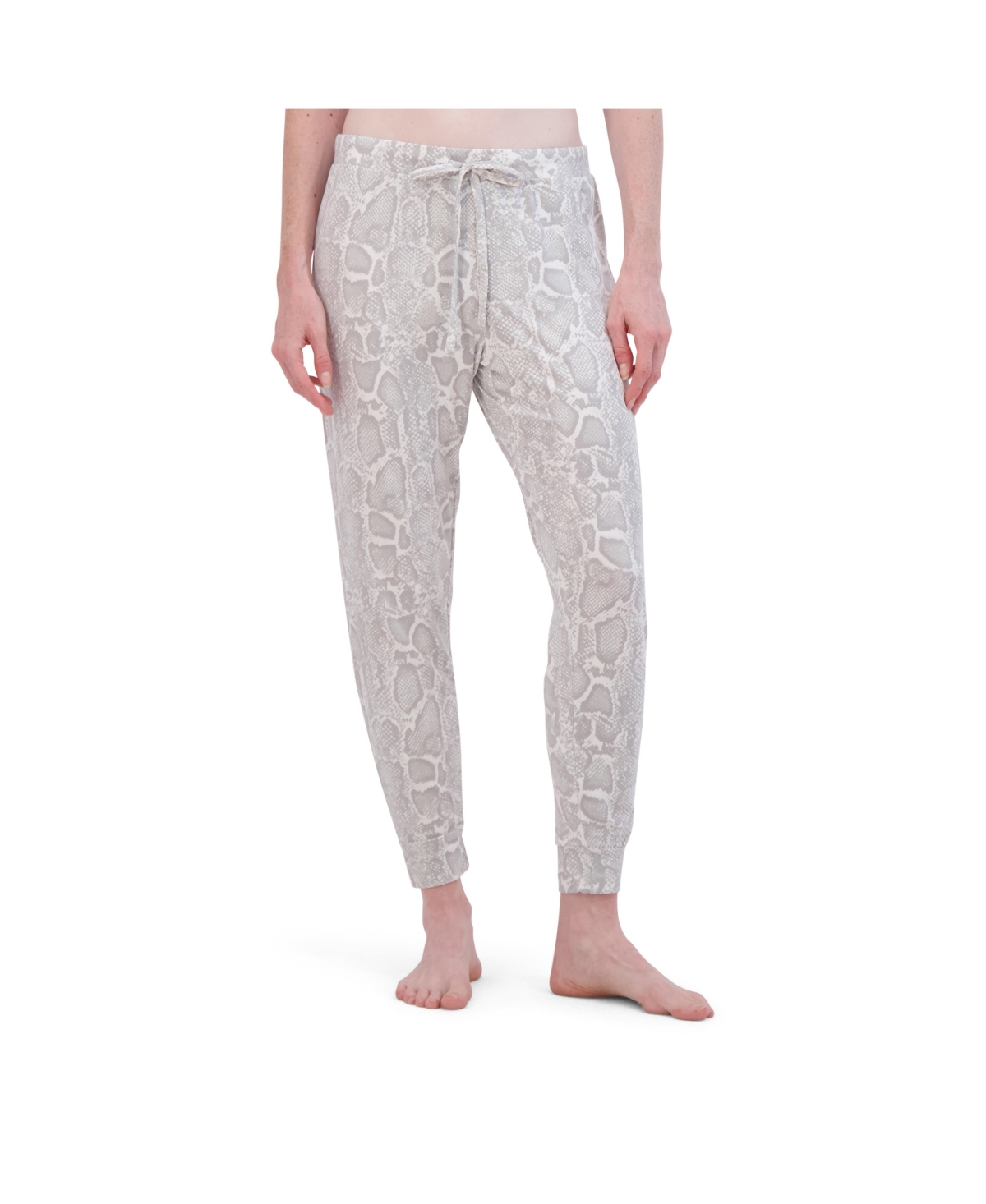 Women's Drawstring Jogger Pajama Pant - Gray snake