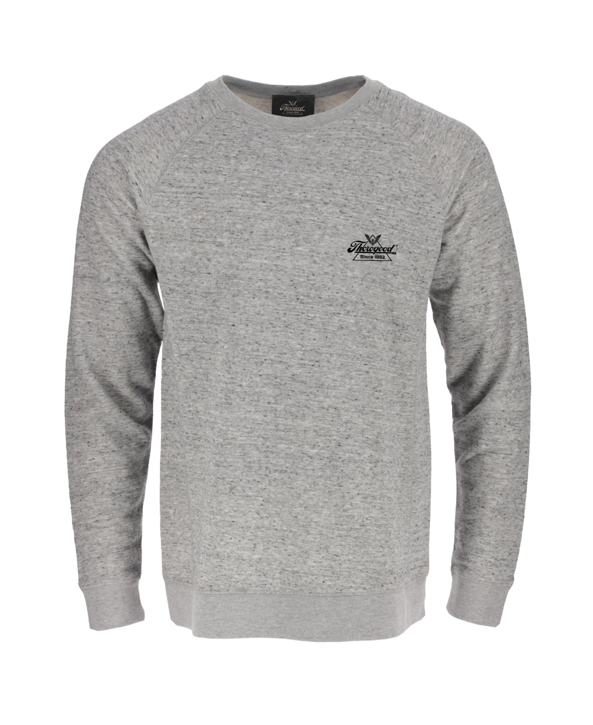 Men's Space Dye Raglan Long Sleeve Crewneck Pullover Shirt - Grey space dye