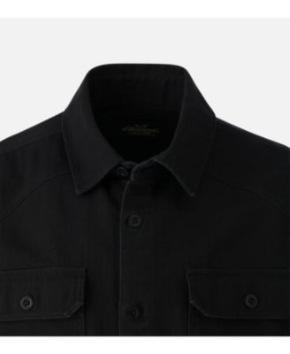 Big & Tall Men's Stone Wash Herringbone Button Up Overshirt