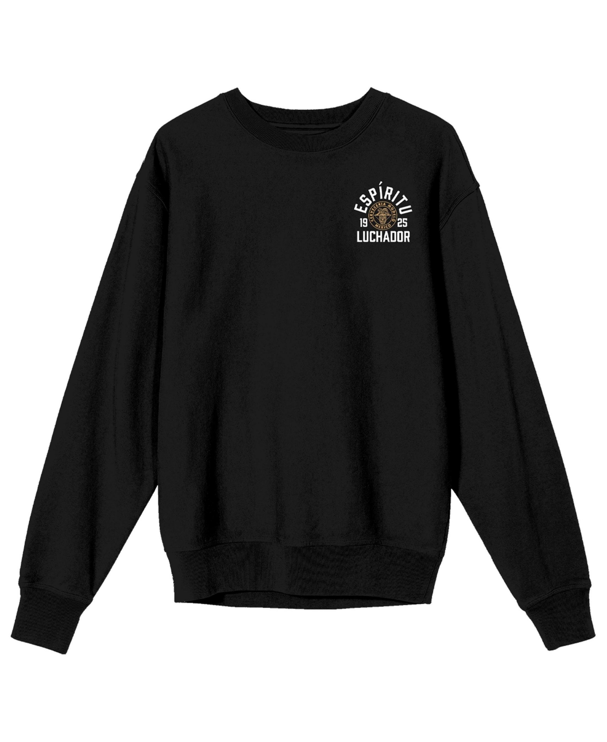 Men's Espiritu Luchador Since 1925 Crew Neck Long Sleeve Black Adult Sweatshirt-3XL - Black