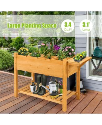 Raised Garden Bed Elevated Planter Box Kit w/8 Grids & Folding Tabletop  47'' x 21'' x 31.5'' (L x W x H)