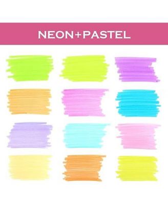 NEON RETRACTABLE HIGHLIGHTERS - 12CT