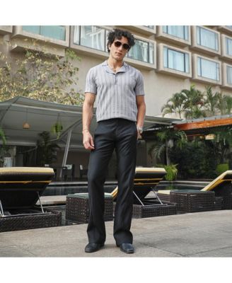 Men's Coin Grey Wicker-Tactitle Polo T-Shirt