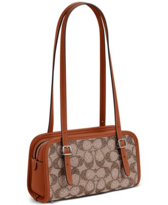 Swing Zip Mini Crystal Signature Jacquard Shoulder Bag 20