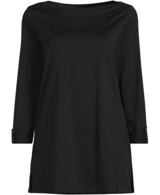 Women's Supima Cotton Adjustable 3/4 Sleeve Boatneck Tunic