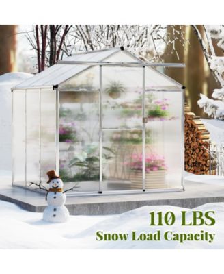 Spacious Walk-In Garden Greenhouse with Polycarbonate Panels & Integrated Rain Gutters