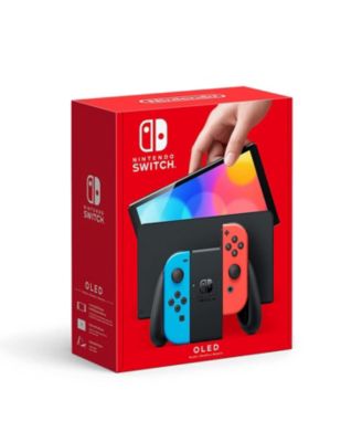 Nintendo Switch Neon Red and Blue OLED Console with Super Mario