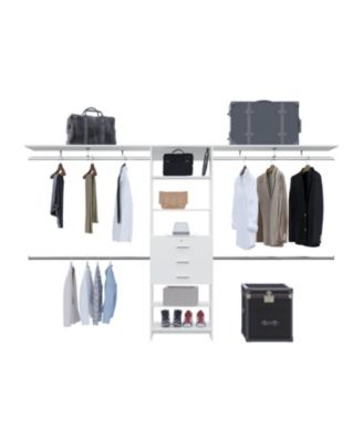 Salina Closet System, 3 Drawers, 5 Shelves, White