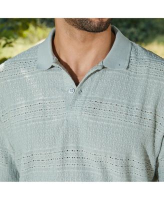 Men's Sage Green Bohomian Oversized Polo T-Shirt